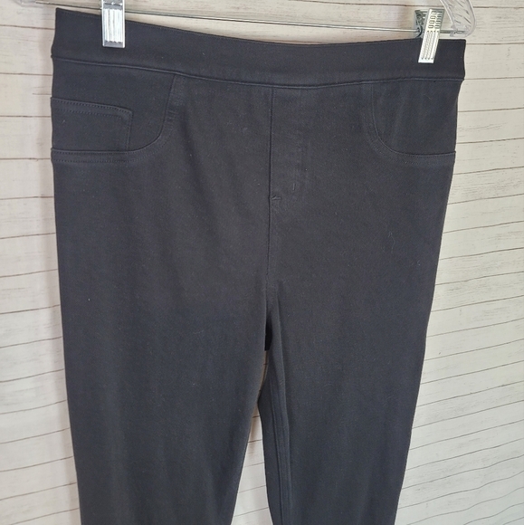 SPANX BLACK RIBBED PULL ON LEGGINGS, SZ LARGE - Picture 8 of 16